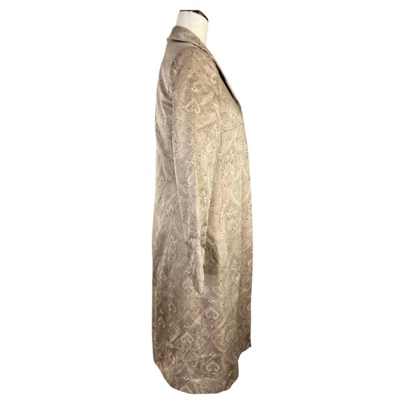 ADRIANNA WOMEN’S TAN OPEN JACKET 100% SILK SHELL WITH BEAD DETAIL SZ 6 - Picture 4 of 8